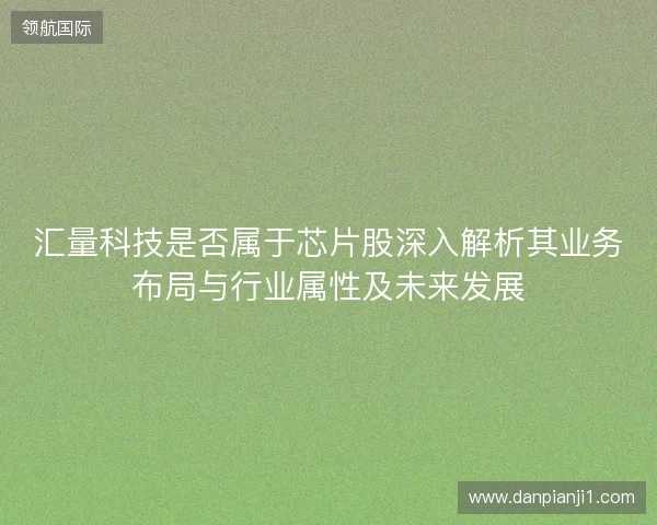 汇量科技是否属于芯片股深入解析其业务布局与行业属性及未来发展